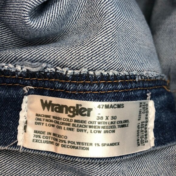 2 Wrangler Mens Jeans Size 38x30 Lot Of Two 47MWZ Blue Denim Straight Leg Casual - Picture 3 of 16